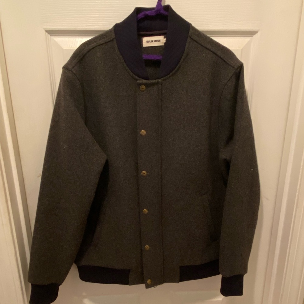 Taylor Stitch charcoal wool bomber size 40